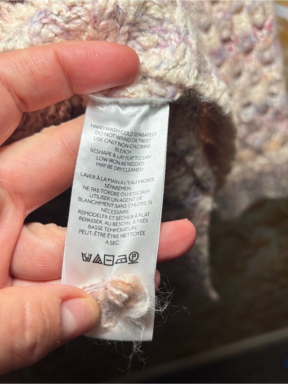 Anthropologie Chunky Open Knit Sweater Pastel Marled Boho Cottagecore Cozy - Picture 5 of 8